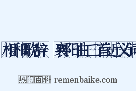 相和歌辞·襄阳曲二首近义词是什么意思的图片